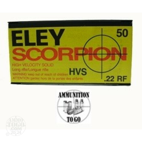500rds - 22LR Eley 40gr Scorpion Hi-Velocity Solid Point Ammo
